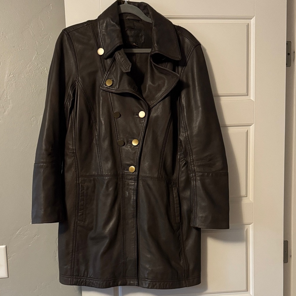 Sundance Dk Brown Leather Coat
